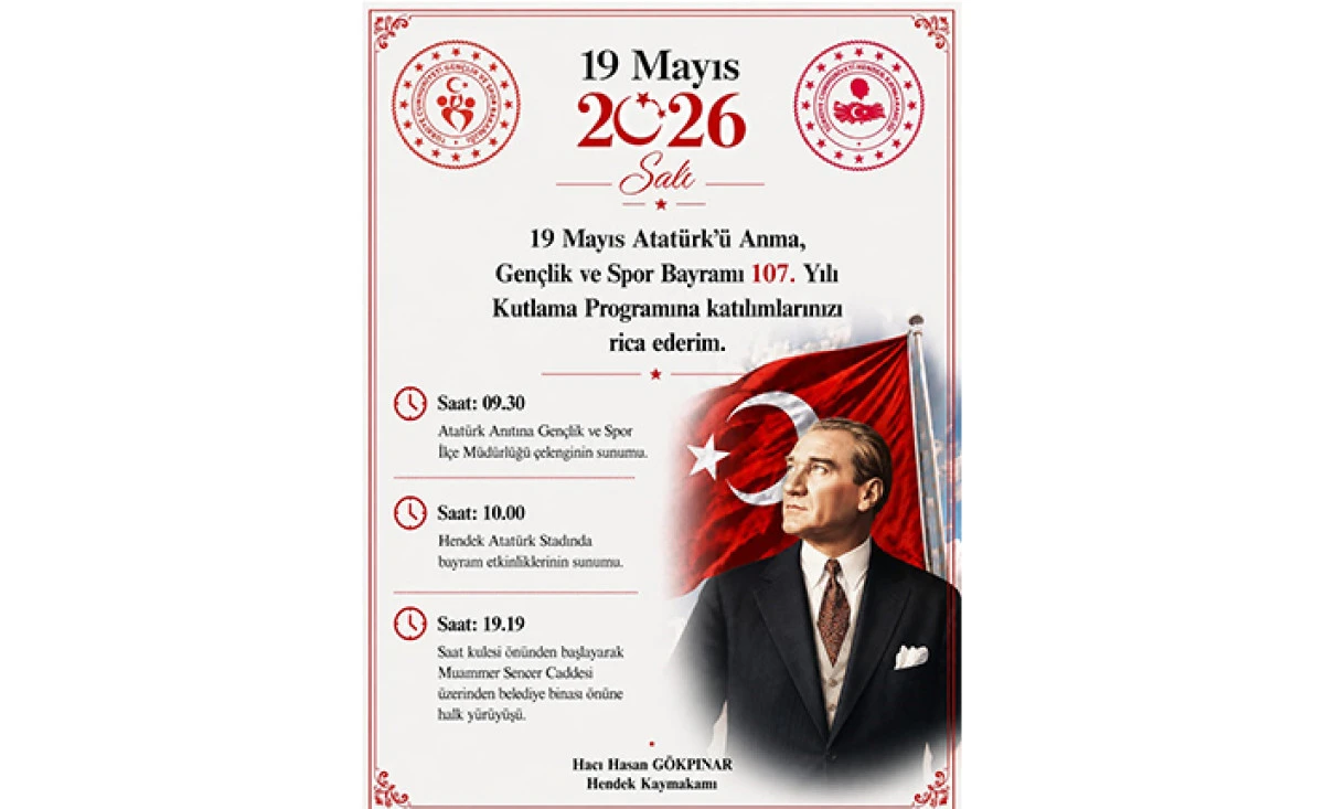 19 Mayıs Coşkusu Hendek&rsquo;te Yaşanacak