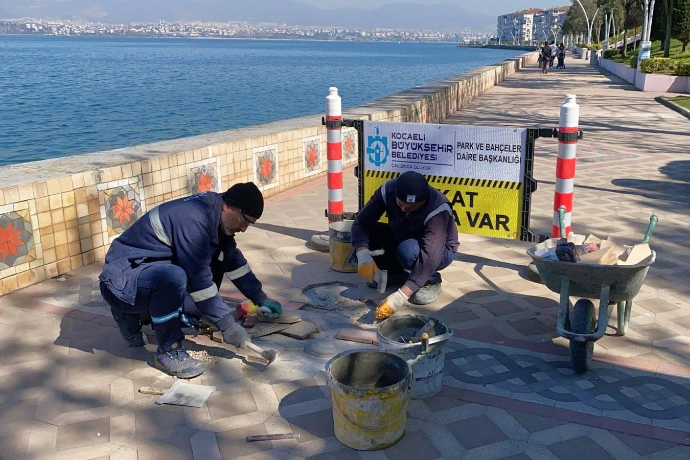 Kocaeli Değirmendere sahilinde hummalı &ccedil;alışma