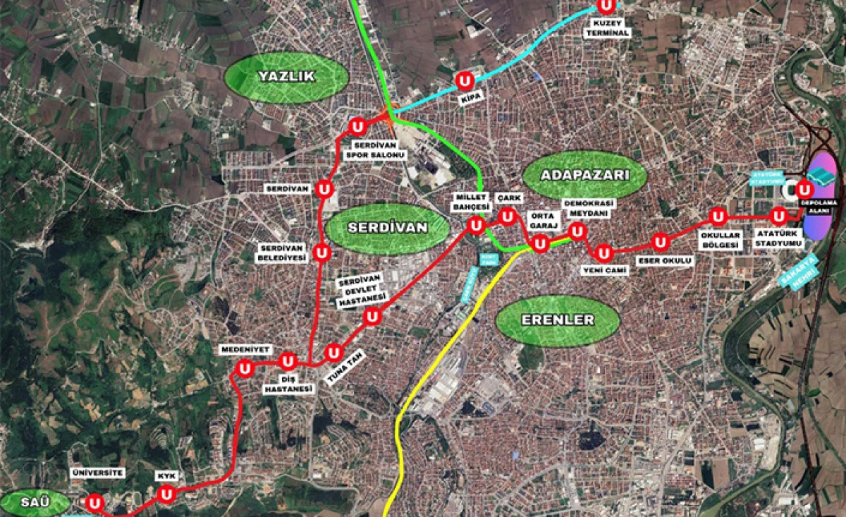 Adapazarı-Serdivan Tramvay Hattı 2025'te başlıyor