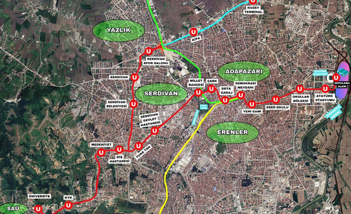 Adapazarı&ndash;Serdivan Raylı Sistem Hattı 24 Nisan&rsquo;da İhaleye &Ccedil;ıkıyor