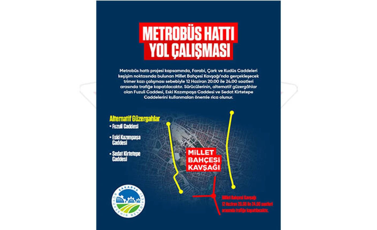 Büyükşehir O Güzergâhı Kullanacak Sürücüleri Uyardı