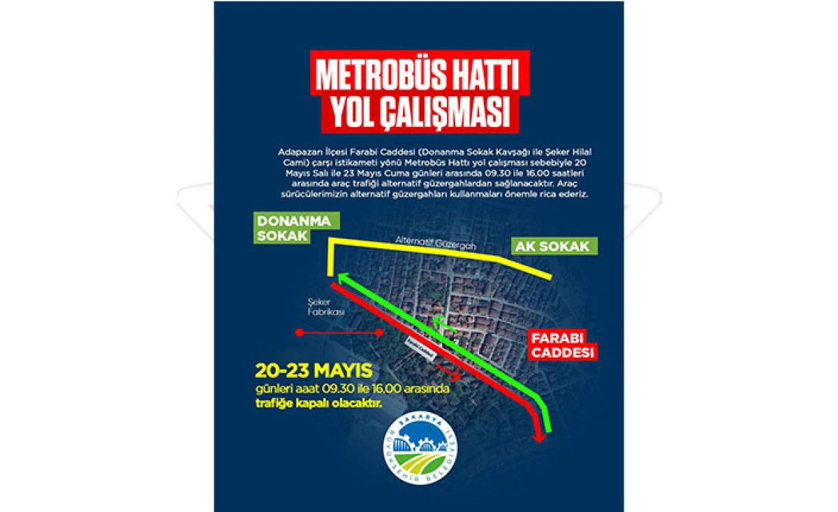 Büyükşehir uyardı; Farabi Caddesi’nde trafik alternatif güzergahlardan sağlanacak