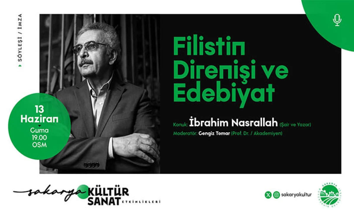 Filistin’de Edebiyatla Direnişi Konuşacak