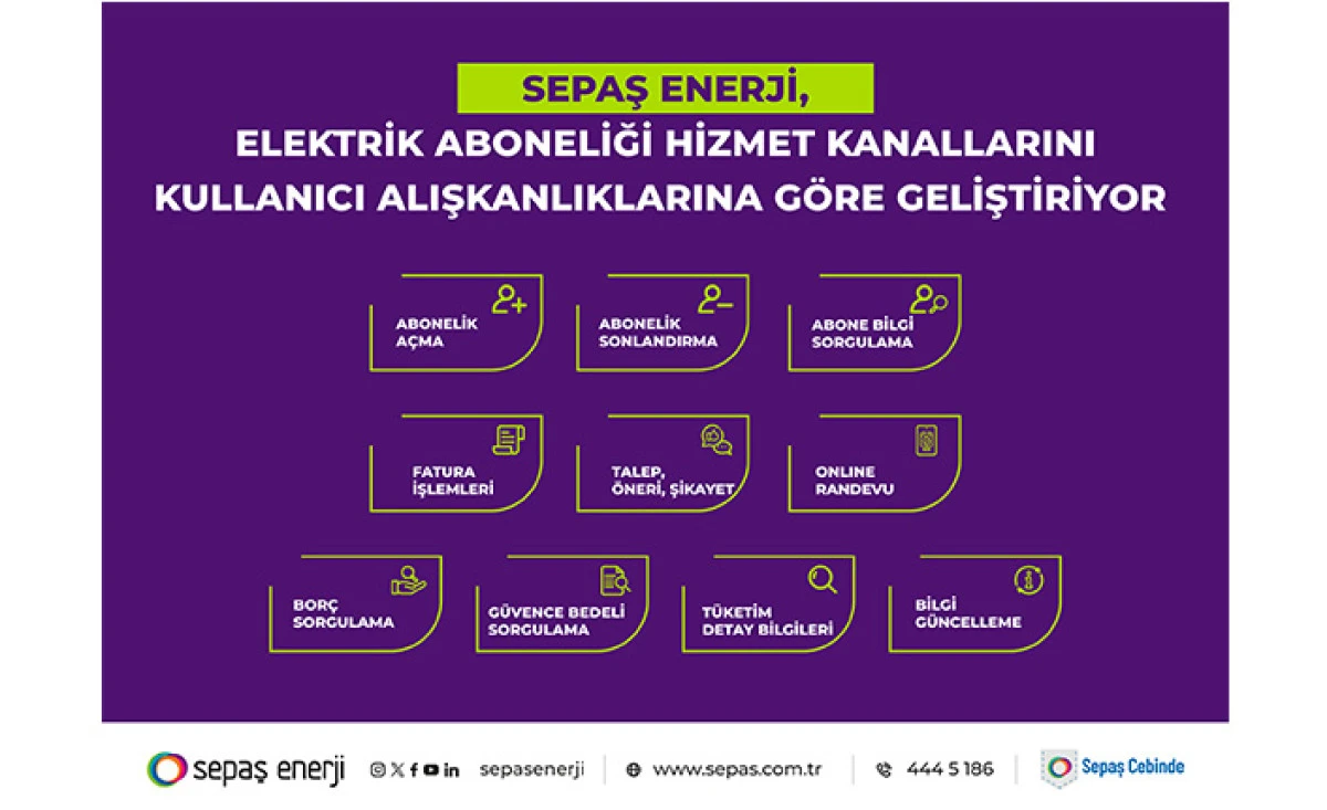 Sepaş Enerji, Elektrik Aboneliği Hizmet Kanallarını Kullanıcı Alışkanlıklarına G&ouml;re Geliştiriyor