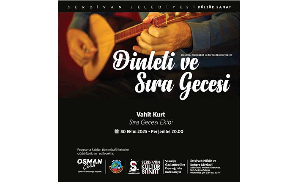 Serdivan Belediyesi’nden Unutulmayacak Sıra Gecesi