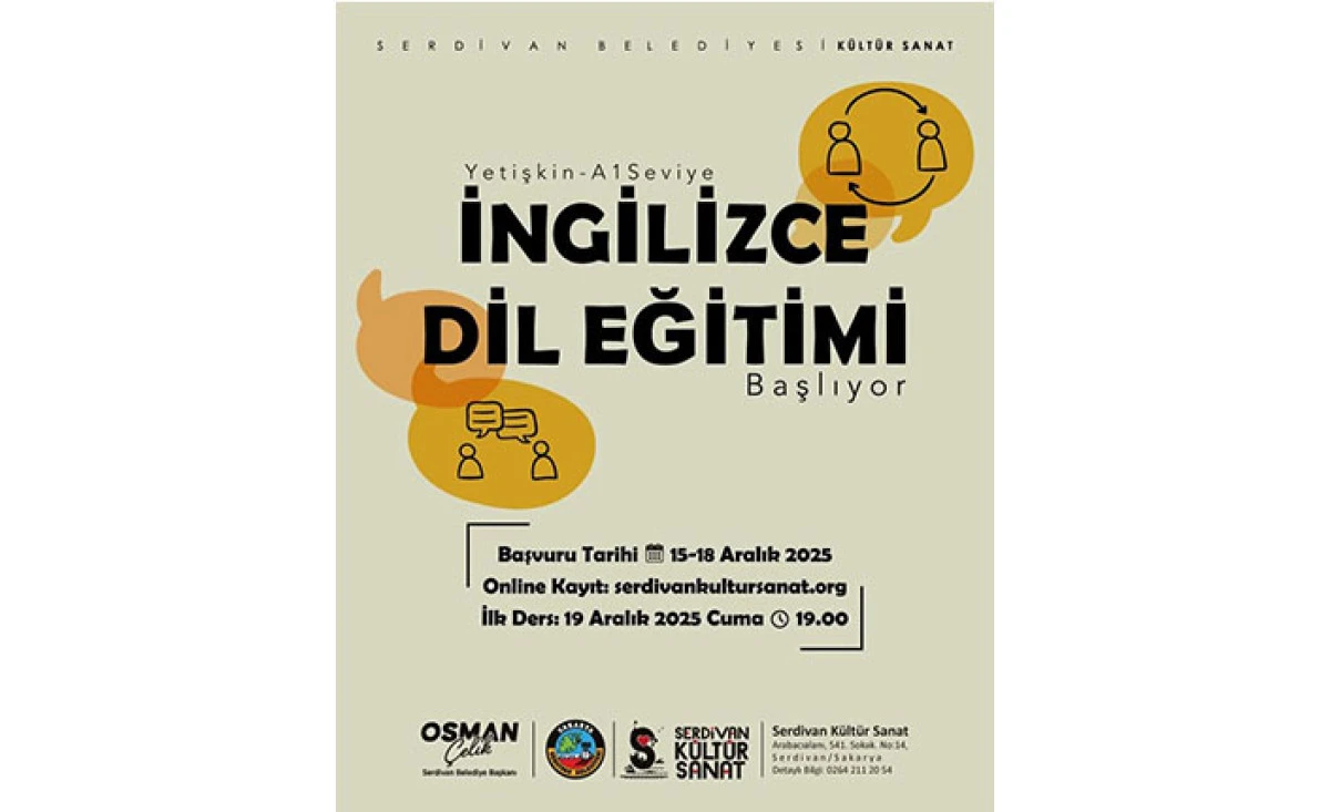 Serdivan K&uuml;lt&uuml;r Sanat&rsquo;ta İngilizce Dil Eğitimi Başlıyor